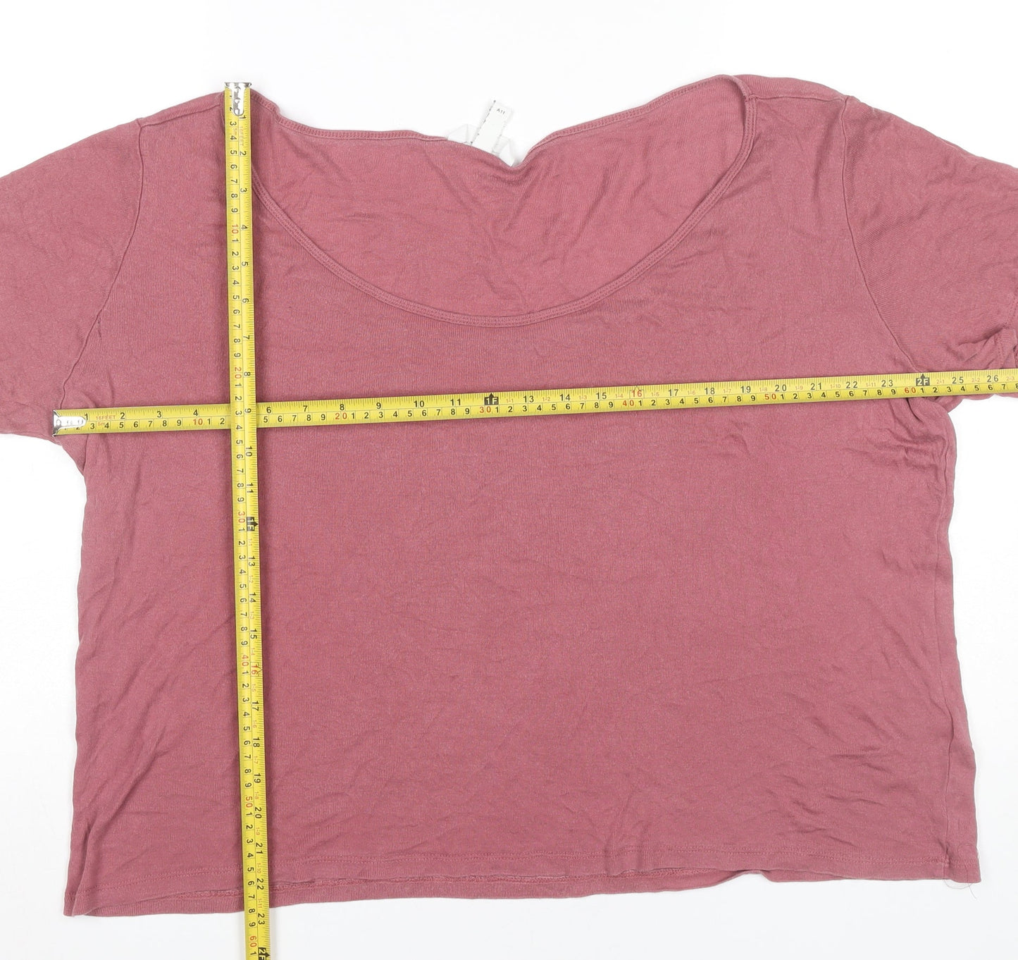 Womens UK Size XL H&M Pink Basic T-Shirt
