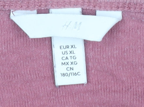 Womens UK Size XL H&M Pink Basic T-Shirt