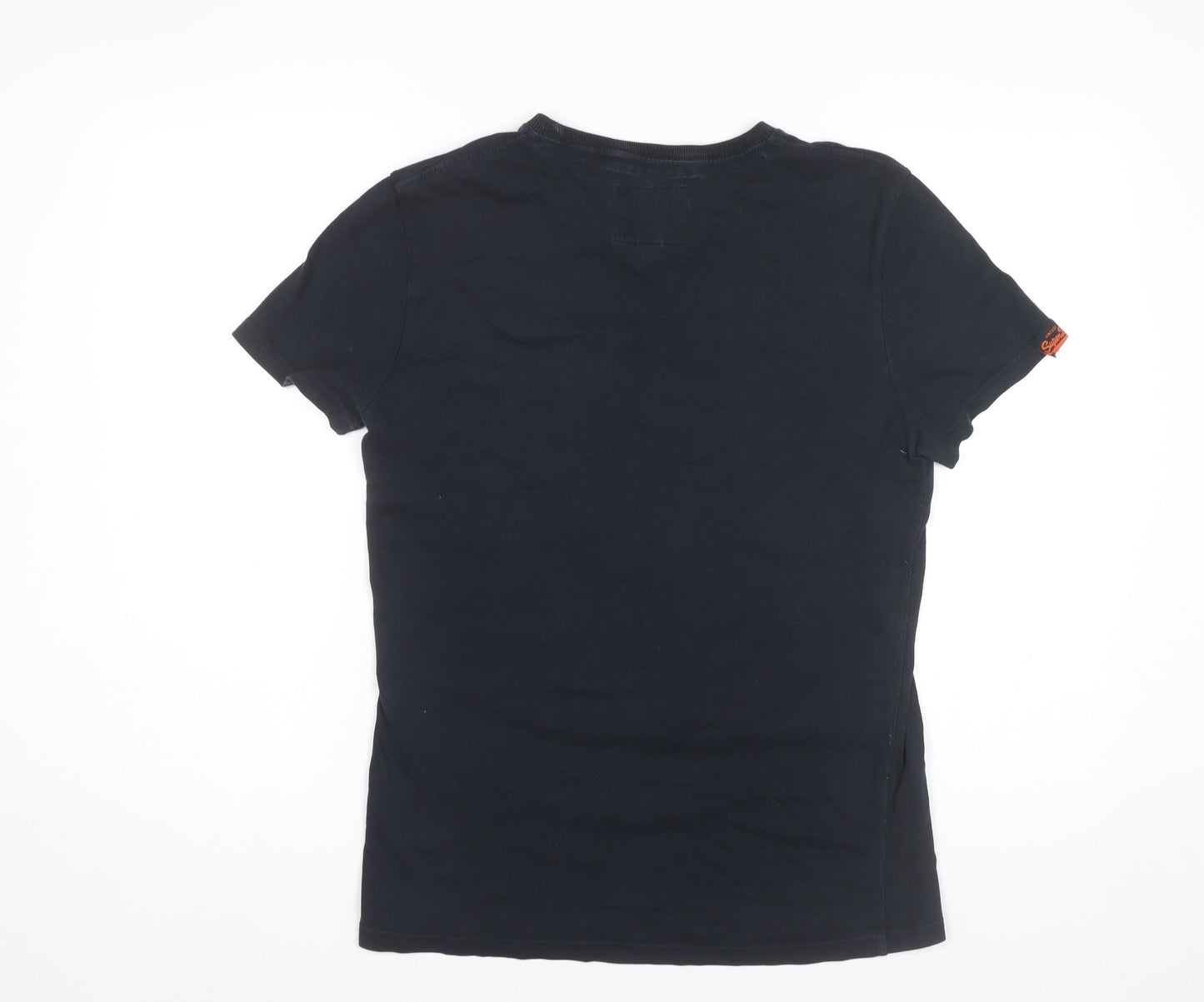 Superdry Men’s Black Graphic Print T-Shirt Size S Retro Style