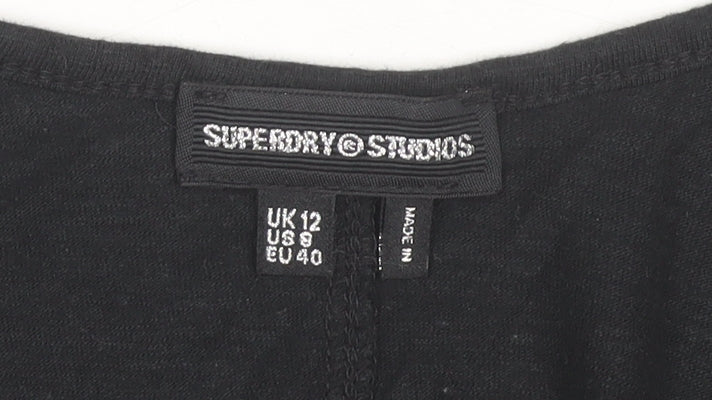 Womens UK Size 12 Superdry Black Basic Tank
