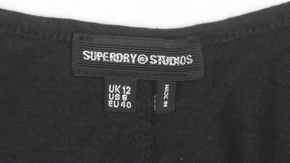 Womens UK Size 12 Superdry Black Basic Tank
