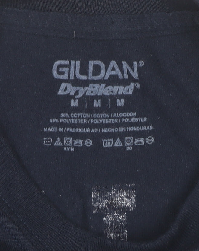 Mens UK Size M Gildan Blue  T-Shirt