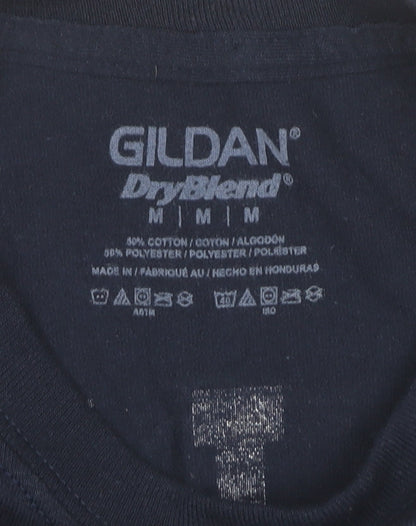Mens UK Size M Gildan Blue  T-Shirt