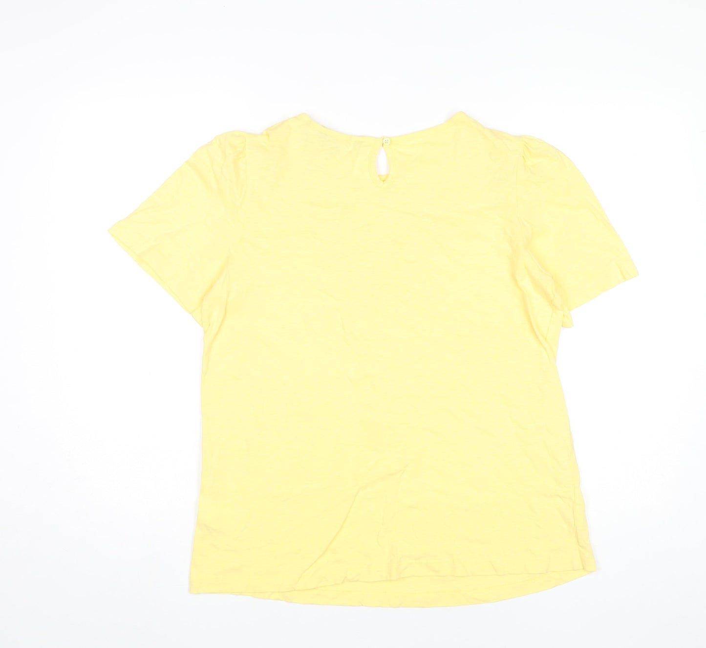 Womens UK Size 12 Crew Clothing Company Yellow Basic T-Shirt