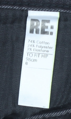 RE: Women’s Black Straight High Rise Stretch Jeans Size 8 Regular