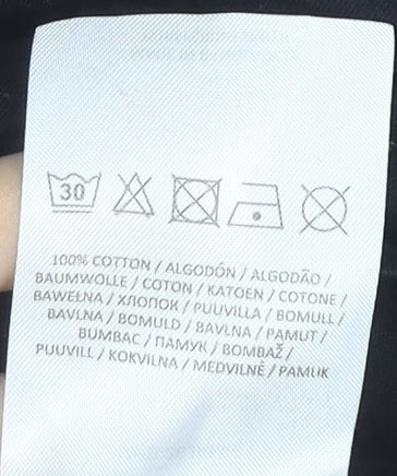 Brave Soul Men's Black Cotton Short Sleeve Polo Shirt Size L