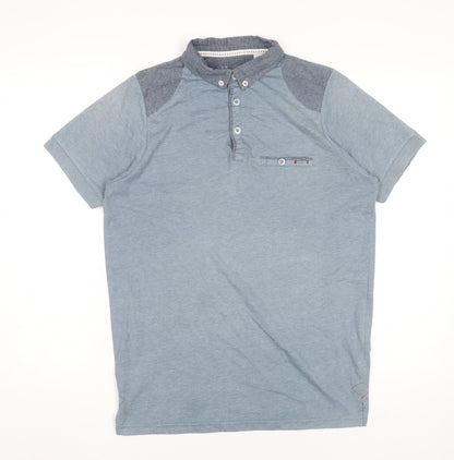 Lee Cooper Men’s Blue Short Sleeve Polo Shirt Size M Regular Fit