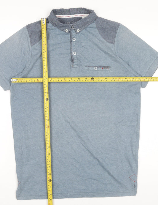Lee Cooper Men’s Blue Short Sleeve Polo Shirt Size M Regular Fit