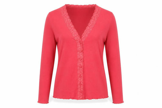 Lavender Hill Women’s Red Wrap Blouse UK 14 Long Sleeve Cotton