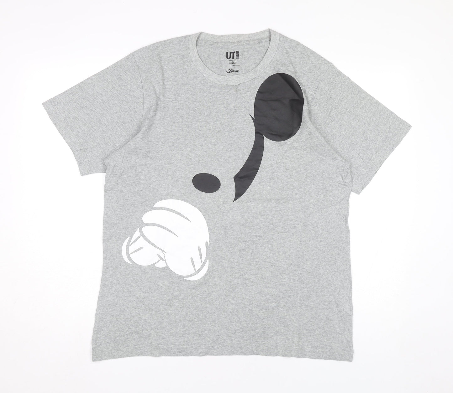 Uniqlo Men’s Grey Mickey Mouse Disney Graphic Cotton T-Shirt L Regular