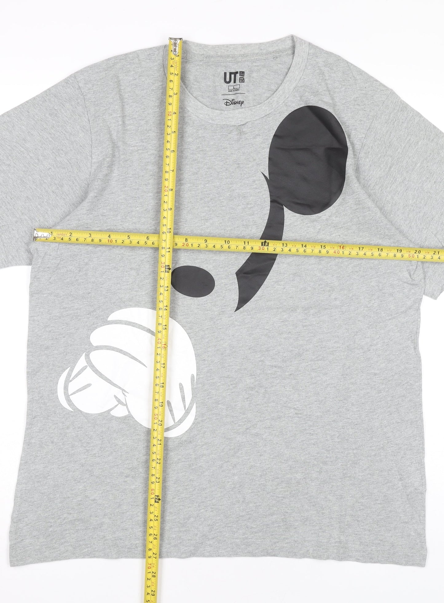 Uniqlo Men’s Grey Mickey Mouse Disney Graphic Cotton T-Shirt L Regular