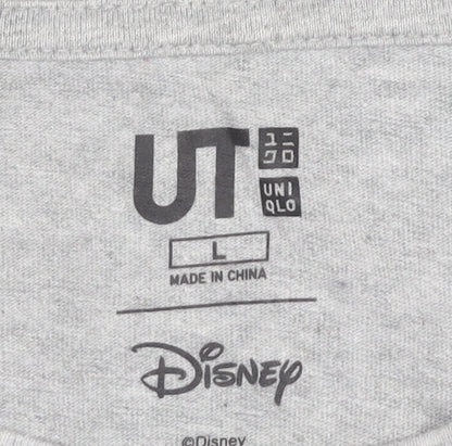 Uniqlo Men’s Grey Mickey Mouse Disney Graphic Cotton T-Shirt L Regular