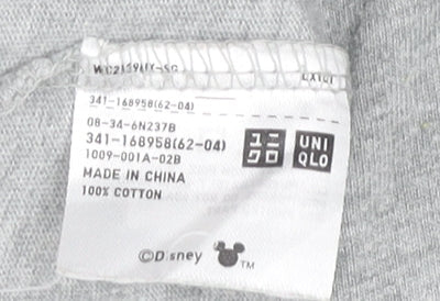 Uniqlo Men’s Grey Mickey Mouse Disney Graphic Cotton T-Shirt L Regular