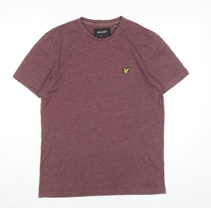 Lyle & Scott Men’s Red Crew Neck Embroidered Logo T-Shirt Size M