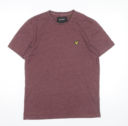 Lyle & Scott Men’s Red Crew Neck Embroidered Logo T-Shirt Size M