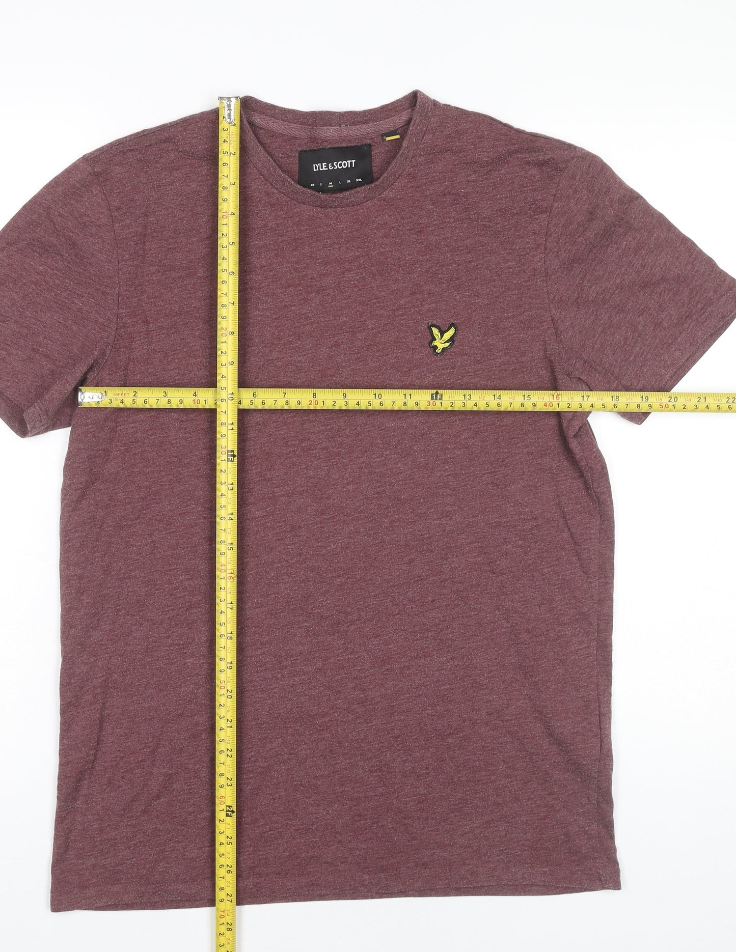 Lyle & Scott Men’s Red Crew Neck Embroidered Logo T-Shirt Size M
