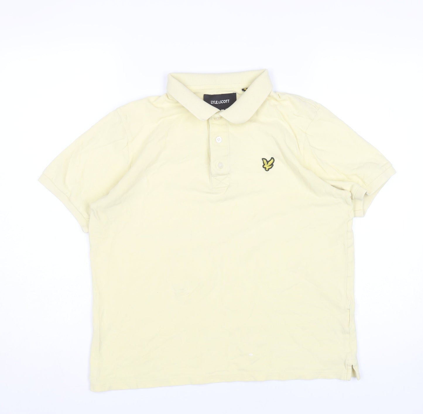 Lyle & Scott Men’s Yellow Cotton Polo Shirt L Short Sleeve Casual