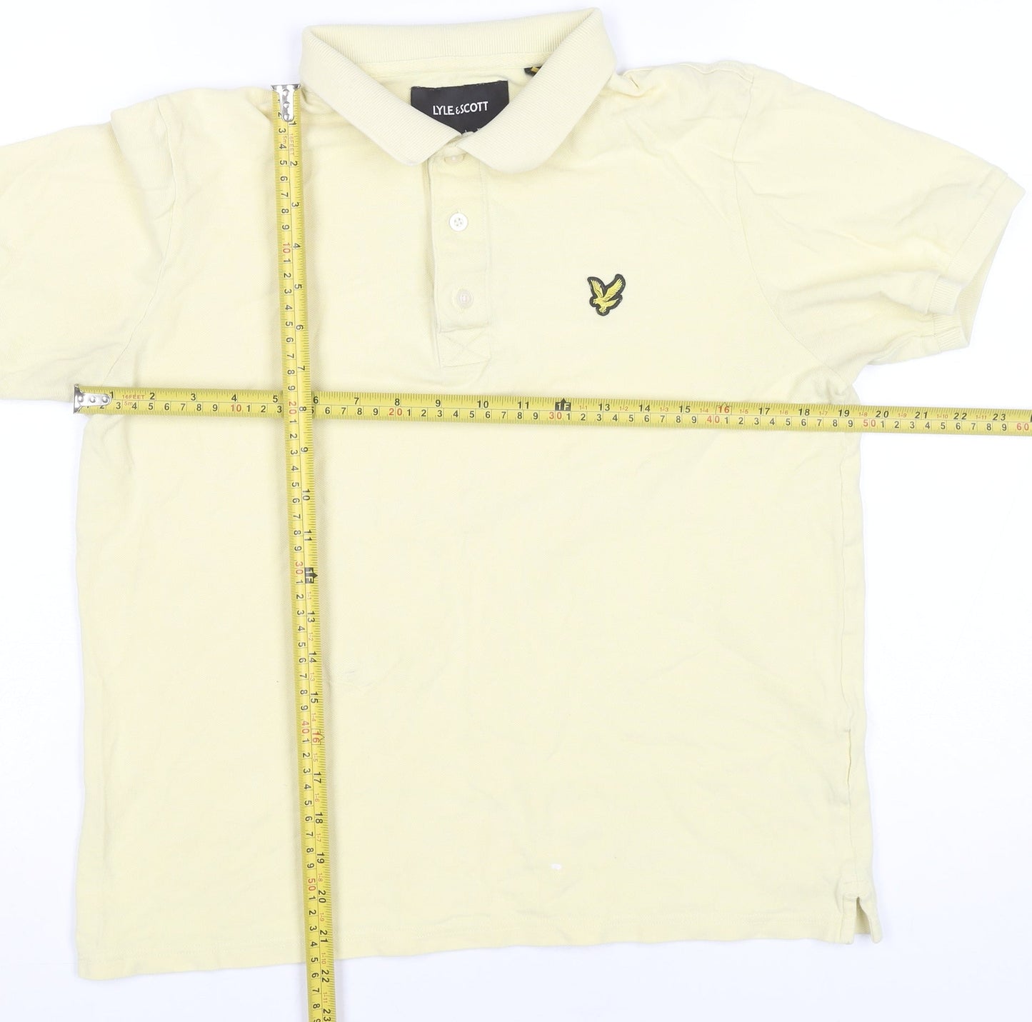Lyle & Scott Men’s Yellow Cotton Polo Shirt L Short Sleeve Casual