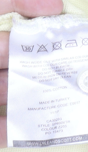 Lyle & Scott Men’s Yellow Cotton Polo Shirt L Short Sleeve Casual