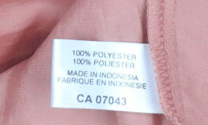 Violet + Claire Womens Pink Blouse Top M Short Sleeve Crew Neck Polyester