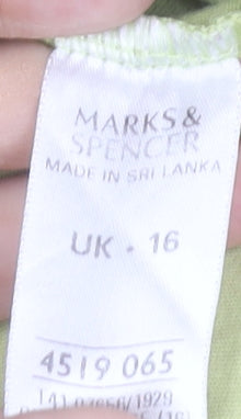 Womens UK Size 16 Marks and Spencer Green Tunic Blouse