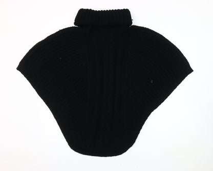 Accessorize Women’s Black Knit Cape Roll Neck Jumper S Wool Blend