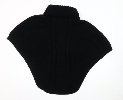 Accessorize Women’s Black Knit Cape Roll Neck Jumper S Wool Blend