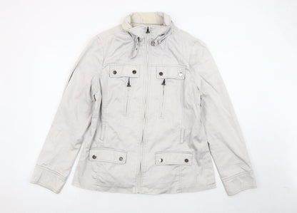 Zara Women Beige XL Basic Jacket Cotton Blend Casual Travel