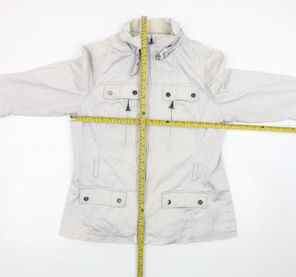 Zara Women Beige XL Basic Jacket Cotton Blend Casual Travel
