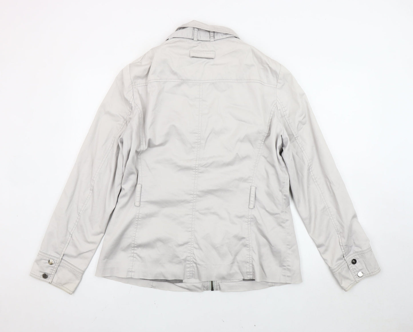 Zara Women Beige XL Basic Jacket Cotton Blend Casual Travel