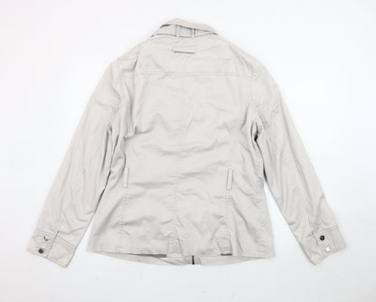 Zara Women Beige XL Basic Jacket Cotton Blend Casual Travel