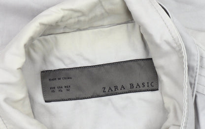 Zara Women Beige XL Basic Jacket Cotton Blend Casual Travel