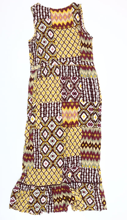 Tu Womens Multicoloured Bohemian Midi Maxi Sleeveless Dress Size 14