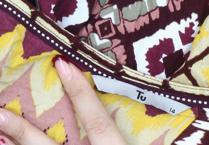 Tu Womens Multicoloured Bohemian Midi Maxi Sleeveless Dress Size 14