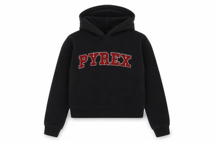 Pyrex Girls Black L Pullover Hoodie Rhinestone Logo Fleece Casual