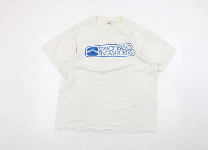 Mens UK Size L Fruit of the Loom White  T-Shirt