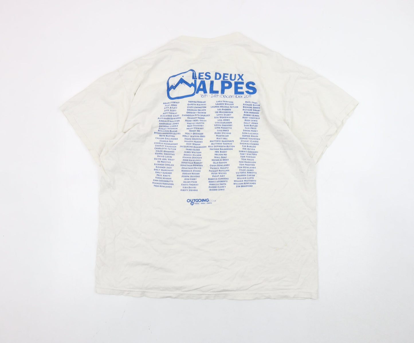 Mens UK Size L Fruit of the Loom White  T-Shirt