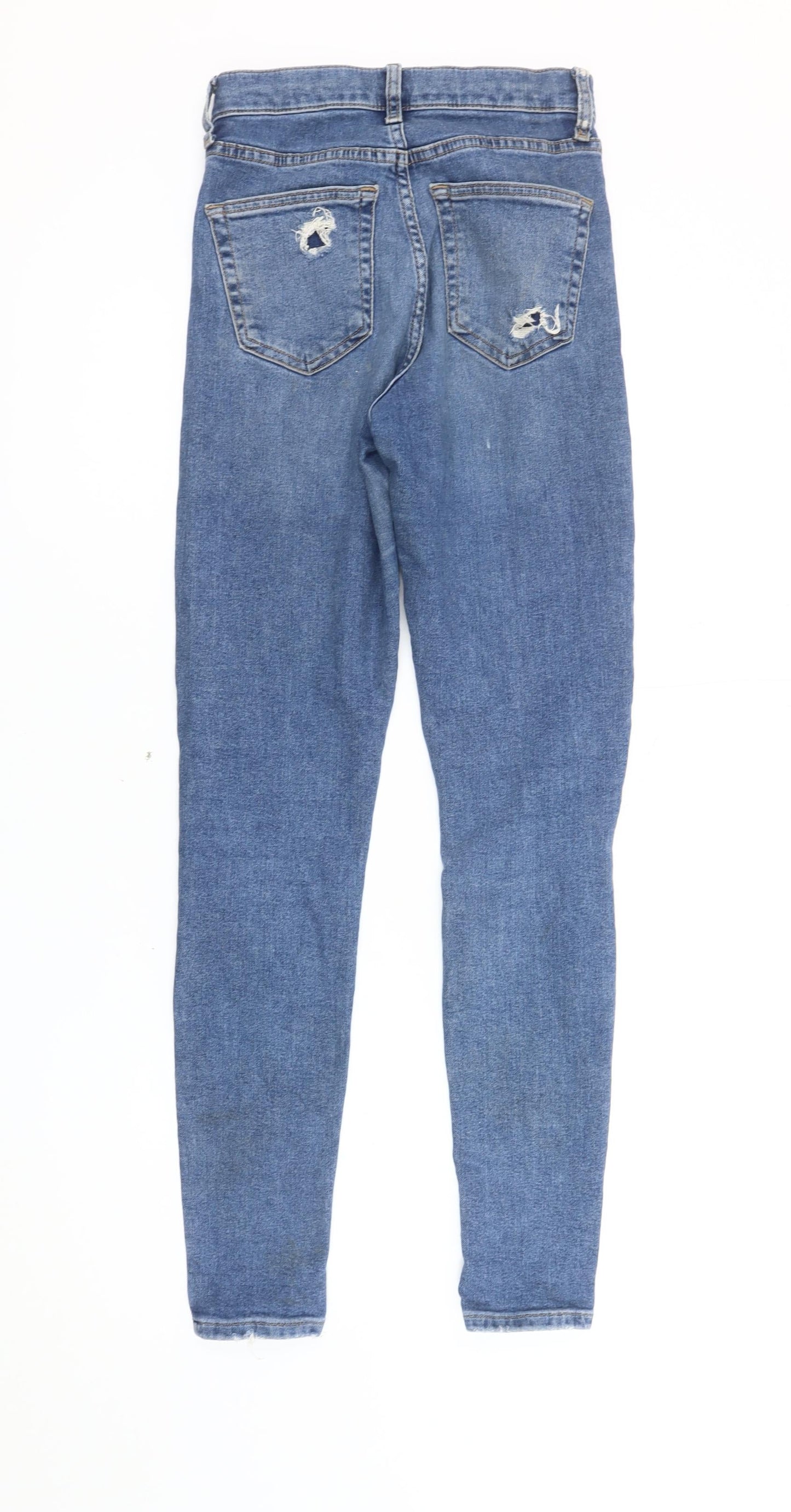 Topshop Women’s Blue Jamie Skinny Jeans Size 8 W25 L34 Distressed Denim