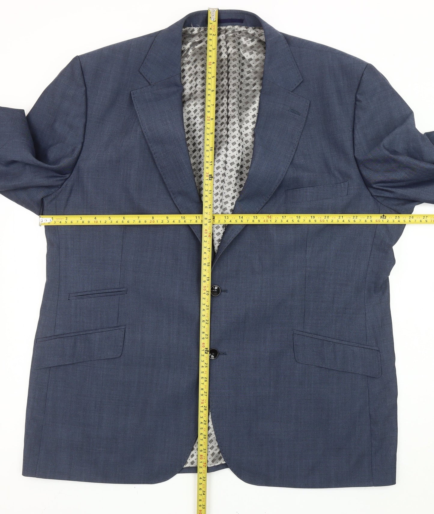Remus Uomo Men’s Blue Wool Slim Fit Blazer Jacket 50R