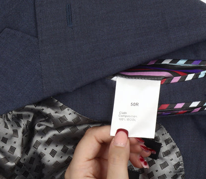 Remus Uomo Men’s Blue Wool Slim Fit Blazer Jacket 50R