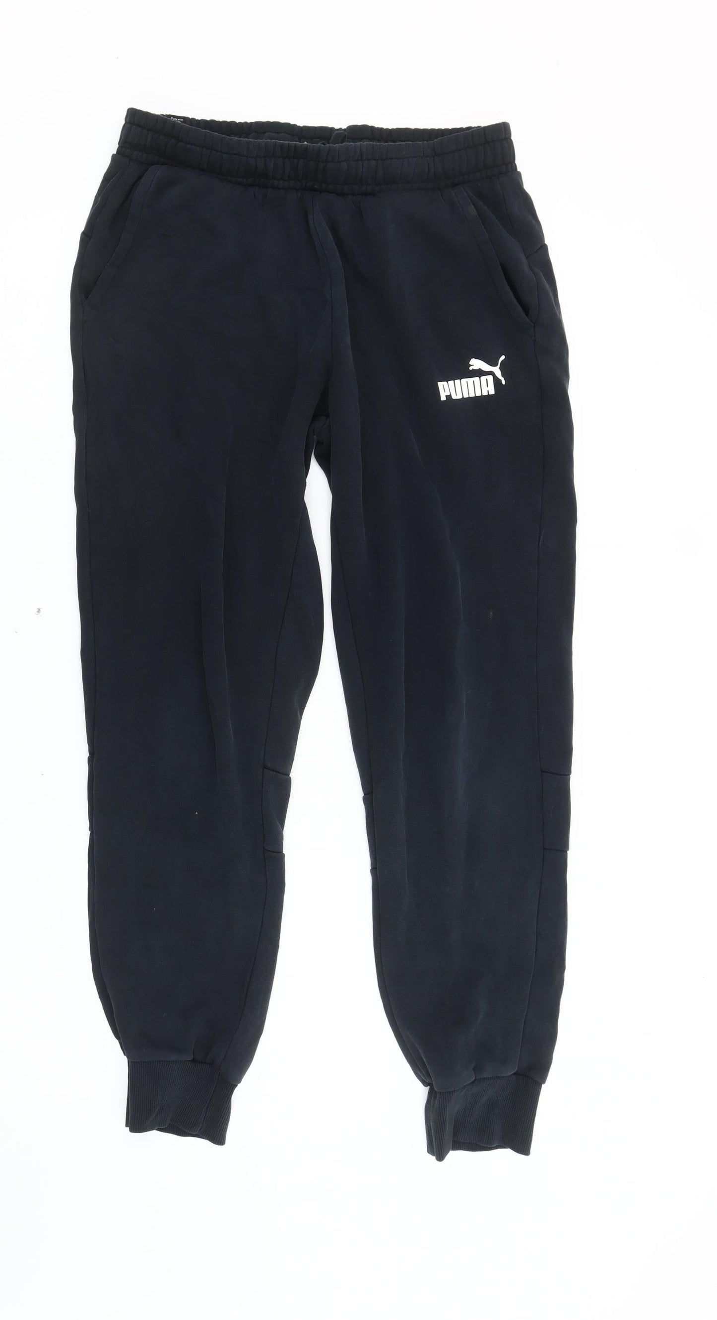 Puma Mens Black Jogger Sweatpants M Regular Fit Fleece Activewear