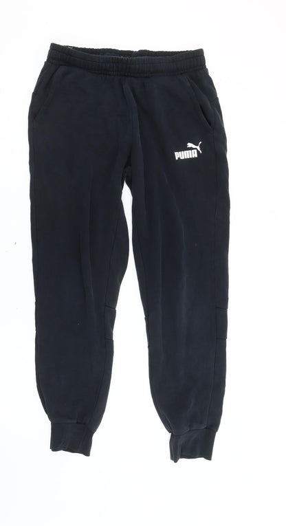 Puma Mens Black Jogger Sweatpants M Regular Fit Fleece Activewear