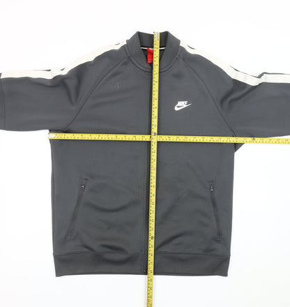 Nike Men Grey Track Jacket L Full Zip Polyester Sportswear