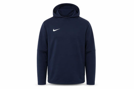 Front view of Nike Teens Blue XL Pullover Hoodie Dri-Fit Sportswear