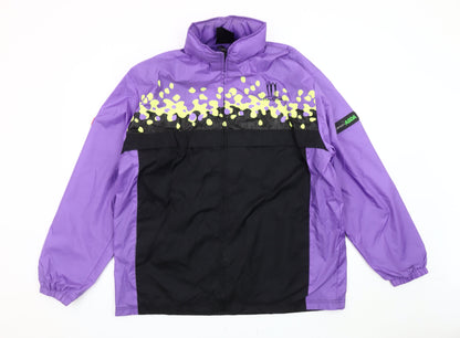 George Mens Purple Black Windbreaker Jacket L Manchester 2002 Retro Sports