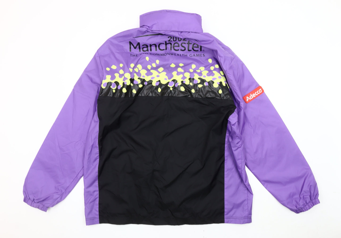 George Mens Purple Black Windbreaker Jacket L Manchester 2002 Retro Sports