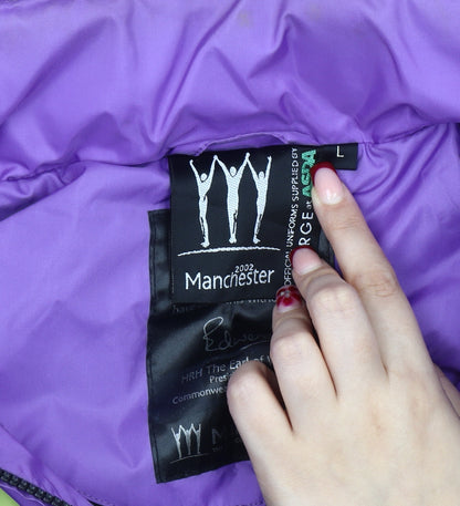 George Mens Purple Black Windbreaker Jacket L Manchester 2002 Retro Sports