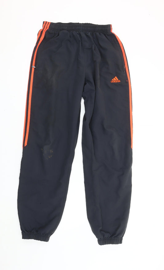 Adidas Men’s Black Track Pants S Elastic Waist Pockets Sportswear