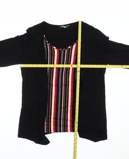 Bonmarché Womens Black Striped Tunic Blouse Size 20 3/4 Sleeve