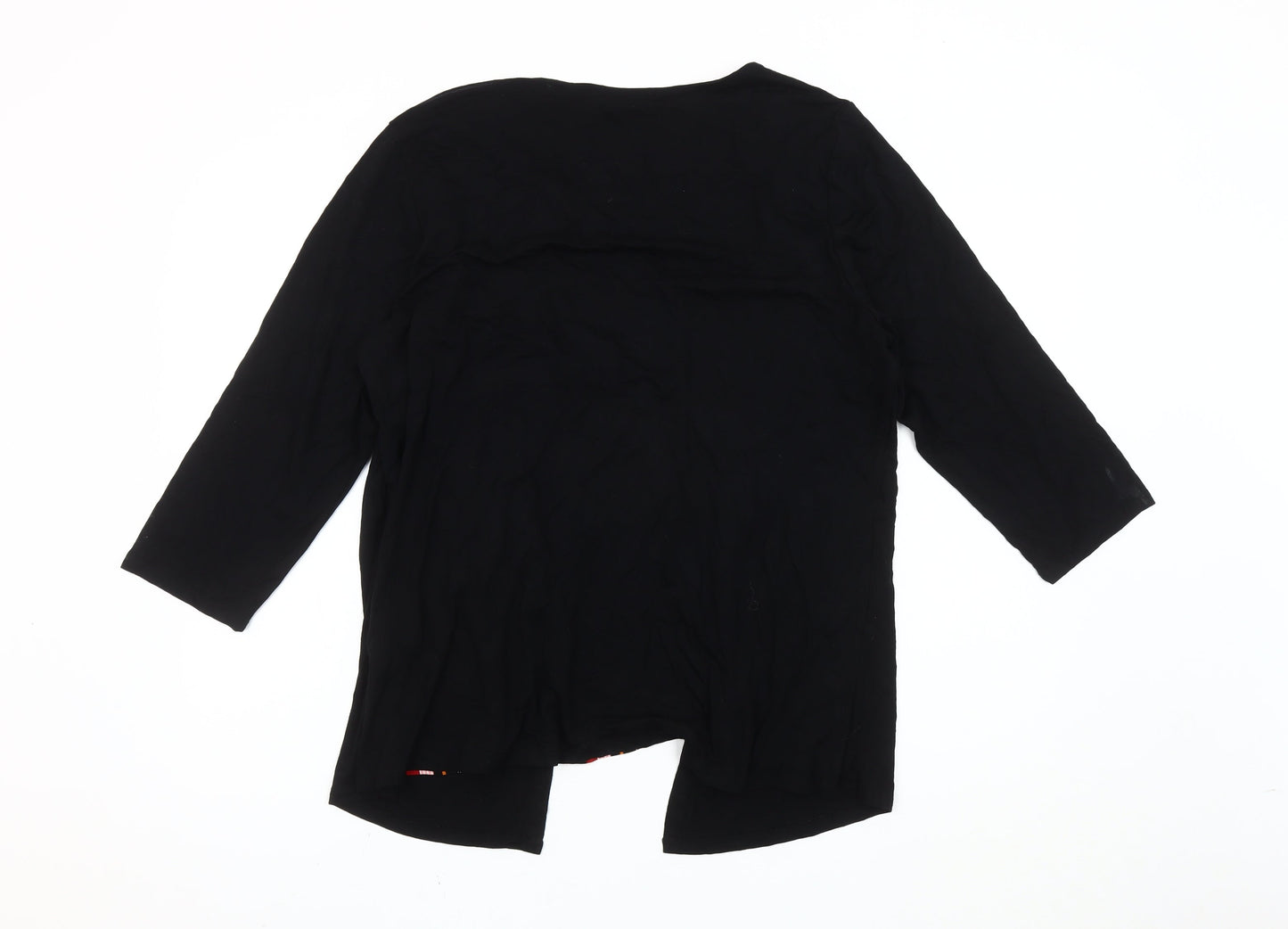 Bonmarché Womens Black Striped Tunic Blouse Size 20 3/4 Sleeve